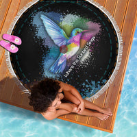 Where the Sunbird Sings Beach Blanket with Sao Tome and Principe Flag and Color Splash Art