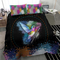 Where the Sunbird Sings Bedding Set with Sao Tome and Principe Flag and Color Splash Art