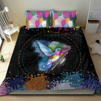 Where the Sunbird Sings Bedding Set with Sao Tome and Principe Flag and Color Splash Art