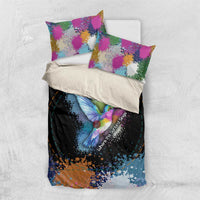 Where the Sunbird Sings Bedding Set with Sao Tome and Principe Flag and Color Splash Art