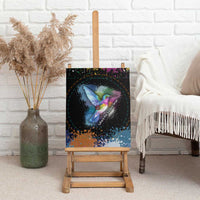 Where the Sunbird Sings Canvas Wall Art with Sao Tome and Principe Flag and Color Splash Art