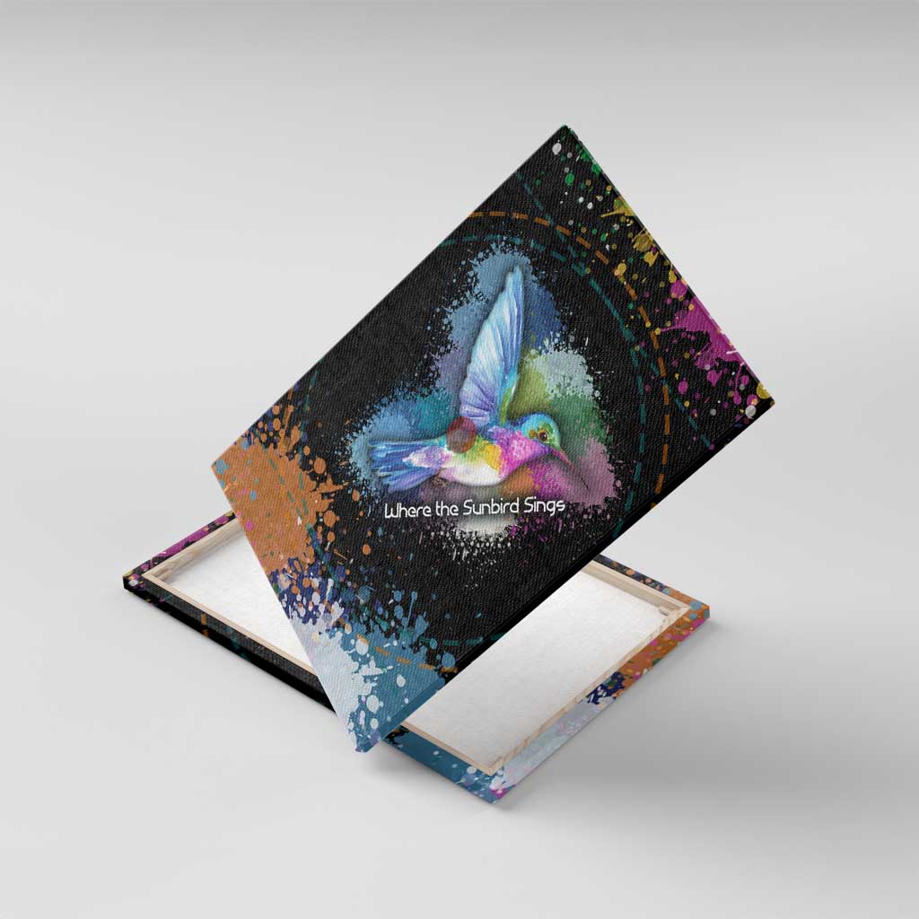Where the Sunbird Sings Canvas Wall Art with Sao Tome and Principe Flag and Color Splash Art