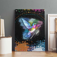 Where the Sunbird Sings Canvas Wall Art with Sao Tome and Principe Flag and Color Splash Art