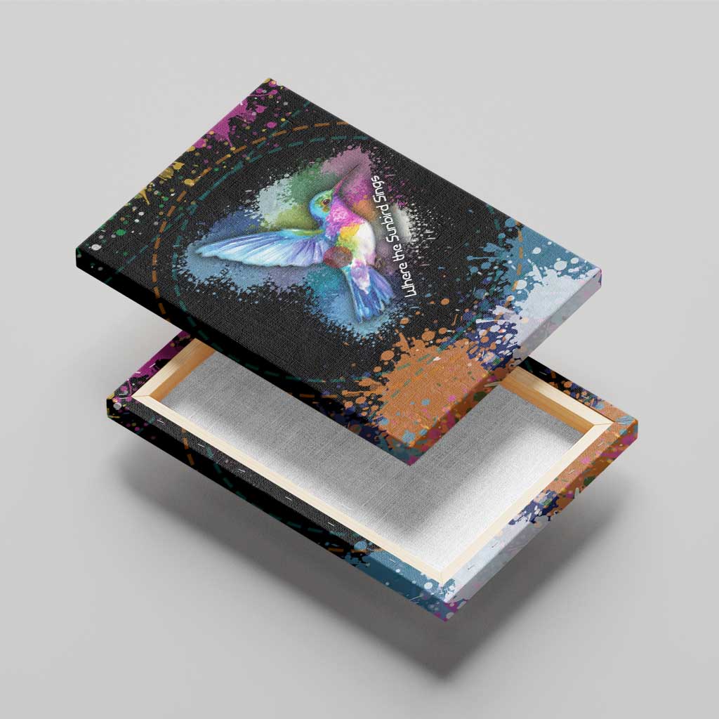 Where the Sunbird Sings Canvas Wall Art with Sao Tome and Principe Flag and Color Splash Art