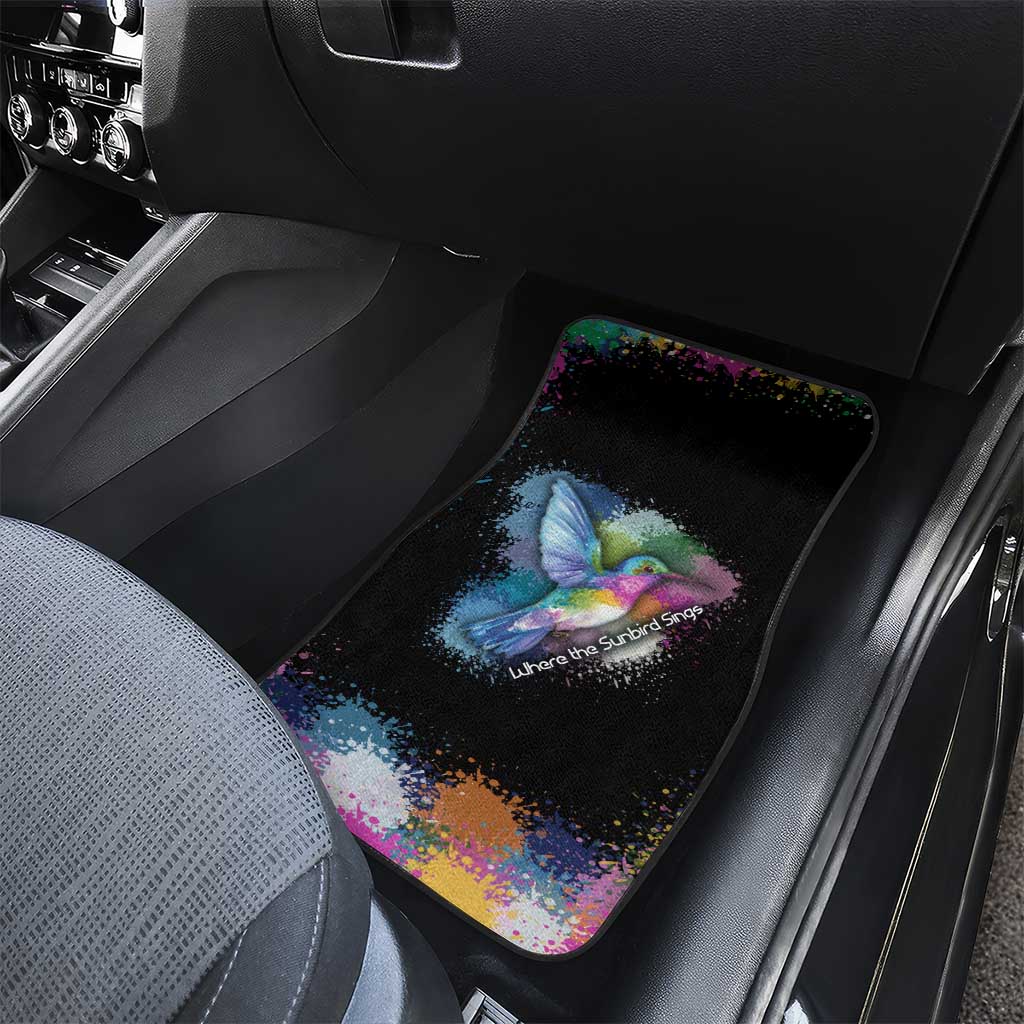 Where the Sunbird Sings Car Mats with Sao Tome and Principe Flag and Color Splash Art