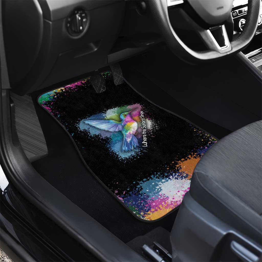 Where the Sunbird Sings Car Mats with Sao Tome and Principe Flag and Color Splash Art