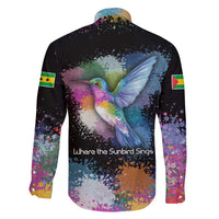 Where the Sunbird Sings Family Matching Puletasi and Hawaiian Shirt with Sao Tome and Principe Flag and Color Splash Art
