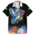 Where the Sunbird Sings Family Matching Summer Maxi Dress and Hawaiian Shirt with Sao Tome and Principe Flag and Color Splash Art