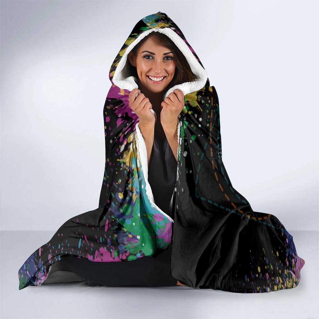 Where the Sunbird Sings Hooded Blanket with Sao Tome and Principe Flag and Color Splash Art
