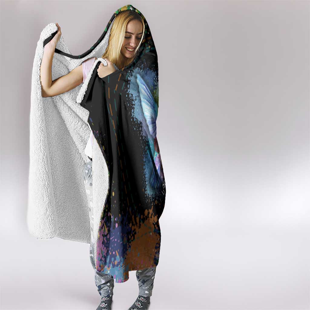 Where the Sunbird Sings Hooded Blanket with Sao Tome and Principe Flag and Color Splash Art