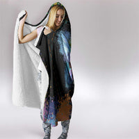 Where the Sunbird Sings Hooded Blanket with Sao Tome and Principe Flag and Color Splash Art