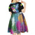Where the Sunbird Sings Kid Short Sleeve Dress with Sao Tome and Principe Flag and Color Splash Art