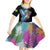 Where the Sunbird Sings Kid Short Sleeve Dress with Sao Tome and Principe Flag and Color Splash Art
