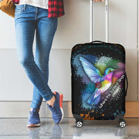 Where the Sunbird Sings Luggage Cover with Sao Tome and Principe Flag and Color Splash Art