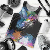 Where the Sunbird Sings Men Tank Top with Sao Tome and Principe Flag and Color Splash Art