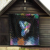 Where the Sunbird Sings Quilt with Sao Tome and Principe Flag and Color Splash Art