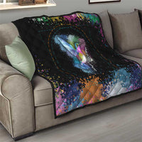 Where the Sunbird Sings Quilt with Sao Tome and Principe Flag and Color Splash Art