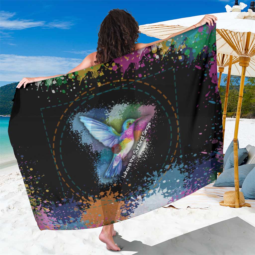 Where the Sunbird Sings Sarong with Sao Tome and Principe Flag and Color Splash Art