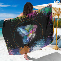 Where the Sunbird Sings Sarong with Sao Tome and Principe Flag and Color Splash Art