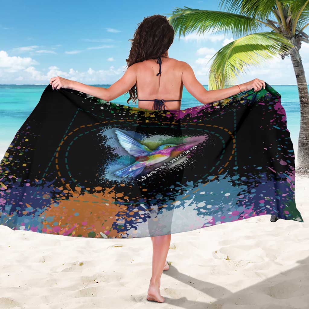 Where the Sunbird Sings Sarong with Sao Tome and Principe Flag and Color Splash Art