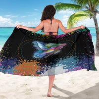 Where the Sunbird Sings Sarong with Sao Tome and Principe Flag and Color Splash Art