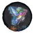 Where the Sunbird Sings Spare Tire Cover with Sao Tome and Principe Flag and Color Splash Art
