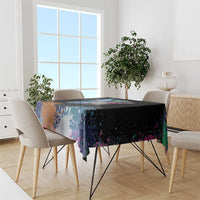 Where the Sunbird Sings Tablecloth with Sao Tome and Principe Flag and Color Splash Art