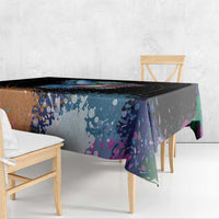 Where the Sunbird Sings Tablecloth with Sao Tome and Principe Flag and Color Splash Art