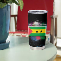 Where the Sunbird Sings Tumbler Cup with Sao Tome and Principe Flag and Color Splash Art