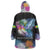 Where the Sunbird Sings Wearable Blanket Hoodie with Sao Tome and Principe Flag and Color Splash Art