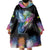 Where the Sunbird Sings Wearable Blanket Hoodie with Sao Tome and Principe Flag and Color Splash Art