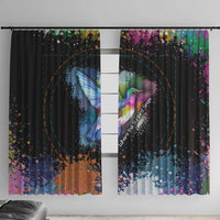 Where the Sunbird Sings Window Curtain with Sao Tome and Principe Flag and Color Splash Art