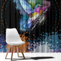 Where the Sunbird Sings Window Curtain with Sao Tome and Principe Flag and Color Splash Art