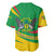 Sao Tome and Principe National Emblem Baseball Jersey with Green Yellow Flag Pattern