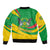 Sao Tome and Principe National Emblem Bomber Jacket with Green Yellow Flag Pattern