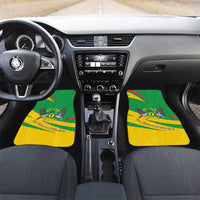 Sao Tome and Principe National Emblem Car Mats with Green Yellow Flag Pattern
