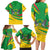 Sao Tome and Principe National Emblem Family Matching Long Sleeve Bodycon Dress and Hawaiian Shirt with Green Yellow Flag Pattern