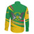 Sao Tome and Principe National Emblem Family Matching Long Sleeve Bodycon Dress and Hawaiian Shirt with Green Yellow Flag Pattern