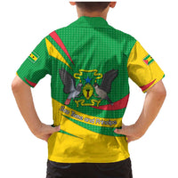 Sao Tome and Principe National Emblem Family Matching Mermaid Dress and Hawaiian Shirt with Green Yellow Flag Pattern