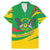 Sao Tome and Principe National Emblem Family Matching Mermaid Dress and Hawaiian Shirt with Green Yellow Flag Pattern