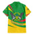 Sao Tome and Principe National Emblem Family Matching Mermaid Dress and Hawaiian Shirt with Green Yellow Flag Pattern