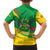 Sao Tome and Principe National Emblem Family Matching Short Sleeve Bodycon Dress and Hawaiian Shirt with Green Yellow Flag Pattern