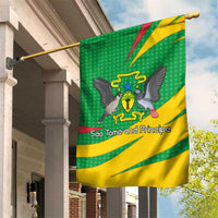Sao Tome and Principe National Emblem Garden Flag with Green Yellow Flag Pattern