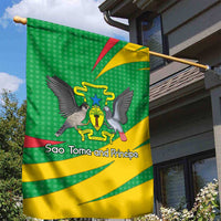 Sao Tome and Principe National Emblem Garden Flag with Green Yellow Flag Pattern