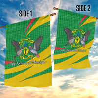 Sao Tome and Principe National Emblem Garden Flag with Green Yellow Flag Pattern