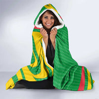Sao Tome and Principe National Emblem Hooded Blanket with Green Yellow Flag Pattern