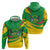 Sao Tome and Principe National Emblem Hoodie with Green Yellow Flag Pattern