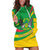 Sao Tome and Principe National Emblem Hoodie Dress with Green Yellow Flag Pattern
