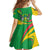 Sao Tome and Principe National Emblem Kid Short Sleeve Dress with Green Yellow Flag Pattern