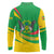 Sao Tome and Principe National Emblem Long Sleeve Polo Shirt with Green Yellow Flag Pattern